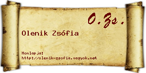 Olenik Zsófia névjegykártya
